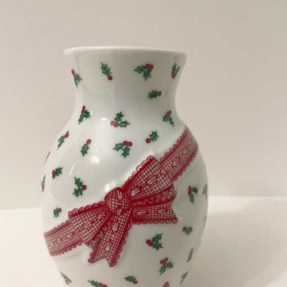Vintage Himark Holidays Christmas Vase 5.5 Inch Tall Made in Japan - Picture 3 of 16